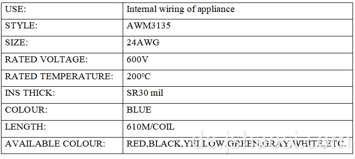Silicone electrical wire UL3135 24#